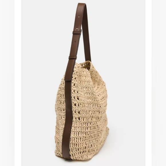 Zara Raffia Effect Bucket Bag - Picture 4 of 5